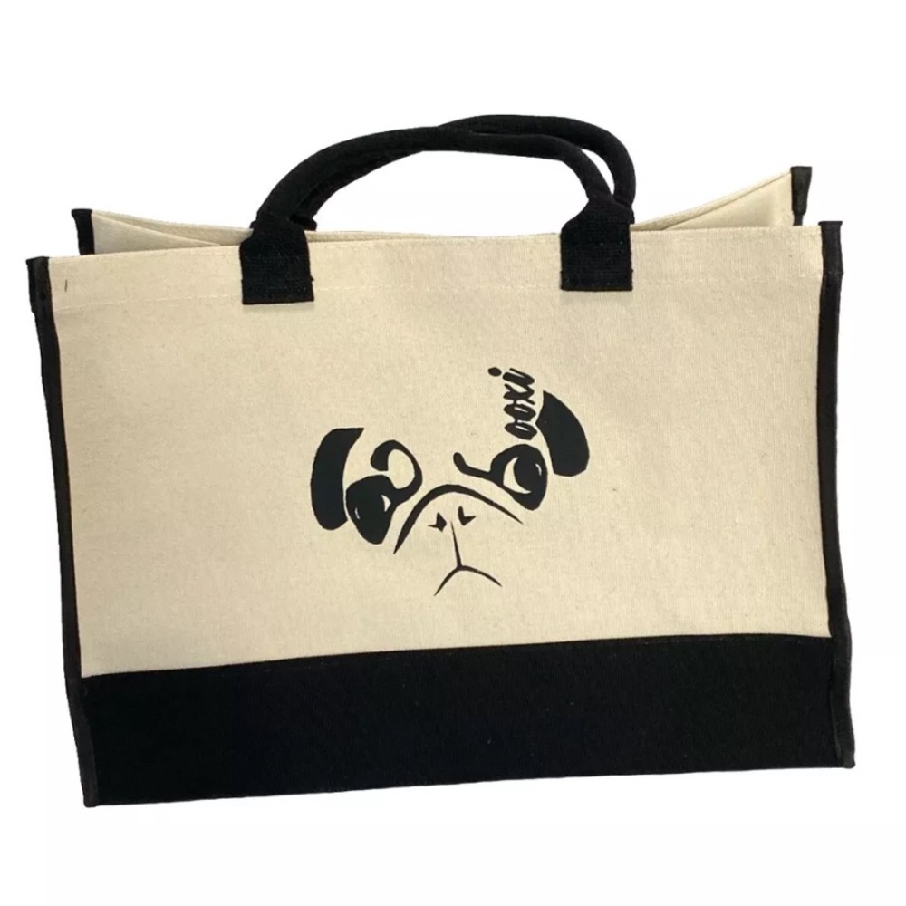 Premium Quality Canvas Pug Tote Bag